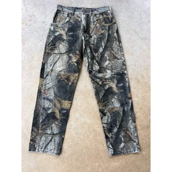 Vintage WranglerDouble Knee  Mens Camouflage Hunting Cargo Pants B4 - Picture 2 of 7